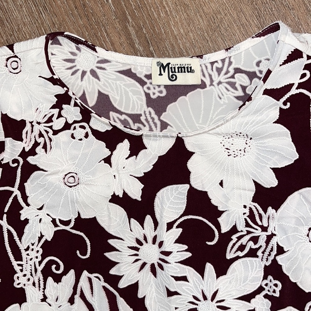 Show Me Your Mumu Tyler Tunic Dress ~ in Burgundy Bloom Spandy - Picture 10 of 10